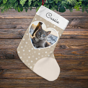 Cozy Pet Photo Cream Christmas Small Christmas Stocking