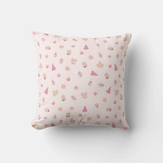 Cozy Pink Christmas Pattern Cushion
