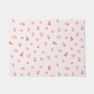 Cozy Pink Christmas Pattern Doormat