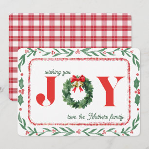 Cozy Plaid Christmas Joy Holiday Card