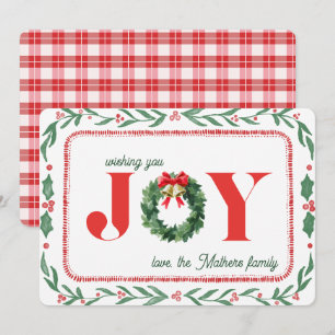Cozy Plaid Christmas Joy Holiday Card