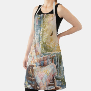 Cozy Porch with Quilt and Lemonade Charm Apron