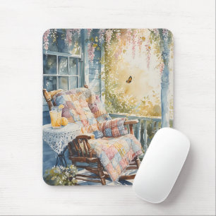 Cozy Porch with Quilt and Lemonade Charm Mouse Mat