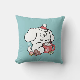 Cozy Puppy Dreams – Hot Chocolate and Christmas Cushion