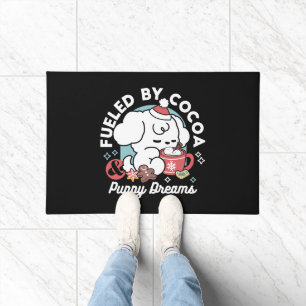 Cozy Puppy Dreams – Hot Chocolate and Christmas Doormat