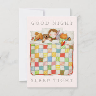 COZY QUILT 3.5x5 Blank Flat Card - Pink
