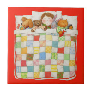 COZY QUILT 4.25x4.25 Ceramic Tile - Red