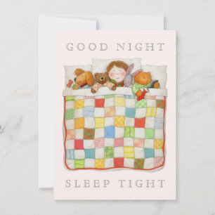 COZY QUILT 4.5x6.25 Blank Flat Card - Pink