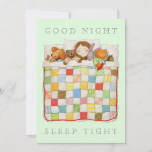 COZY QUILT 5x7 Blank Flat Card - Green