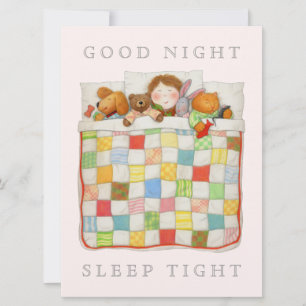 COZY QUILT 6.5x8.75" Blank Flat Card - Pink