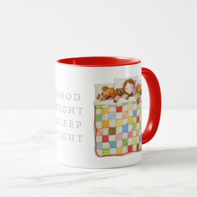 COZY QUILT Red Combo Mug (Front Right)