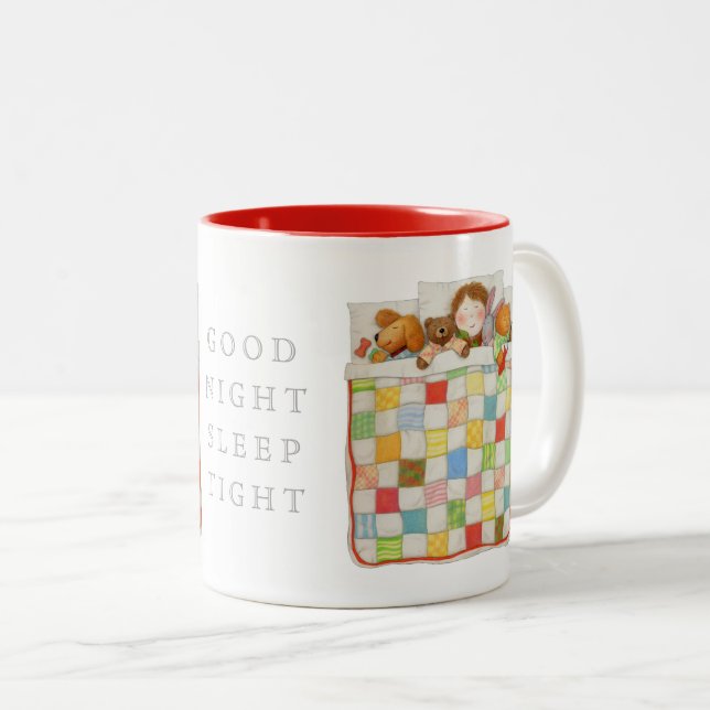COZY QUILT Red Two-Tone Mug (Front Right)