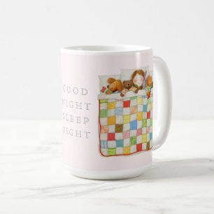 COZY QUILT Tall White Mug + Pink