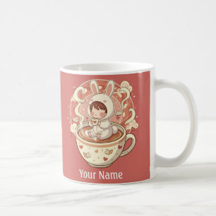 Cozy Rabbit Morning Coffee Ceramic Mug