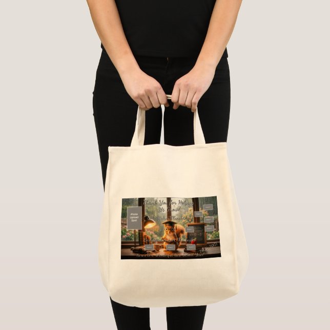 Cozy Rainy Day Squirrel Teacher Appreciation Tote (Front (Product))