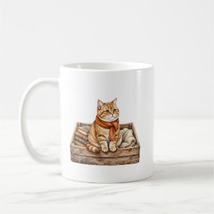 Cozy Reading Cat Book Lover Coffee Mug