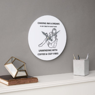 Cozy Reading & Coffee Wall Clock