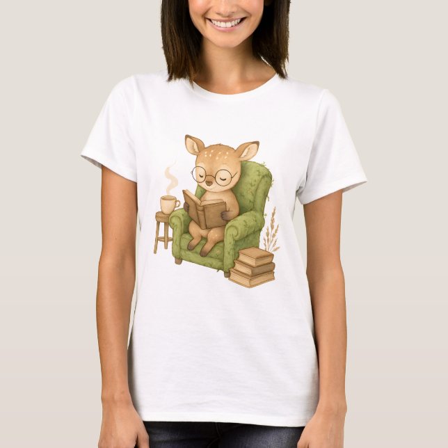 Cozy Reading Fawn T-Shirt (Front)
