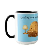 Cozy Reading Potato Persona Lamp Cartoon Art