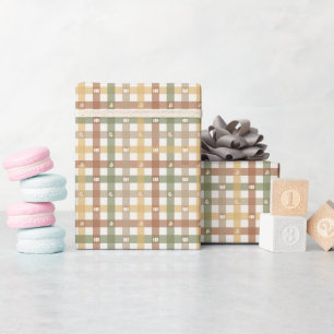 Cozy Rustic Ghingham Pattern Wrapping Paper Roll