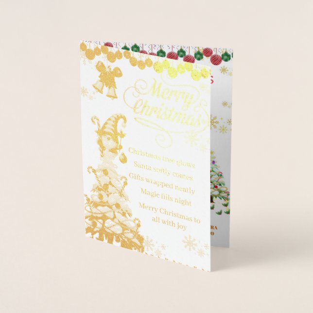 Cozy Santa Christmas Foil Card (Front)