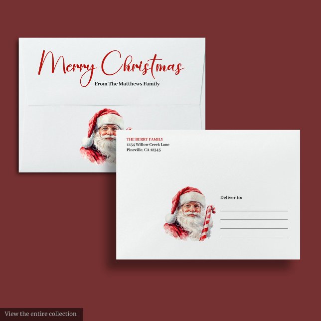 Cozy Santa Claus Minimalist Script Font Envelope (Cozy Santa Claus Minimalist Script Font Envelope)