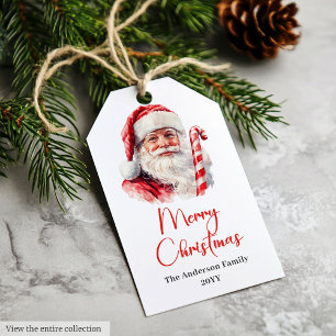 Cozy Santa Claus Minimalist Script Font Gift Tag