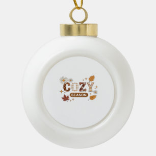 Cozy Season Oversized T-Shirt Ceramic Ball Christmas Ornament