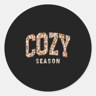 Cozy Season Wildflower Thanksgiving Autumn Fall Y' Classic Round Sticker
