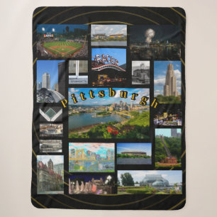 Cozy Sherpa Blanket w/ Pittsburgh City View photos