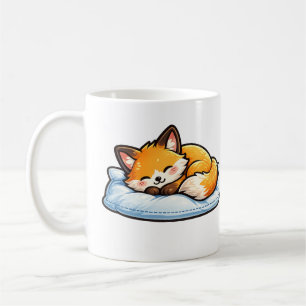 Cozy Sleeping Fox on Pillow Cute Kawaii Fox Mug