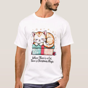 Cozy Sleeping Kitten - Christmas Cat Lover Gift T-Shirt