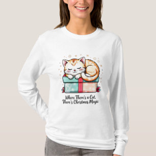 Cozy Sleeping Kitten - Winter Cat Lover Gift T-Shirt