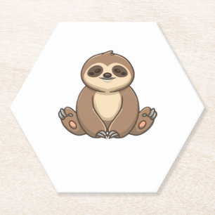 Cozy Sloth Classic T-Shirt Paper Coaster
