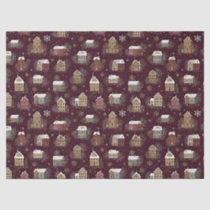 Cozy Snowy Winter Village Pattern (2) Tissue Paper