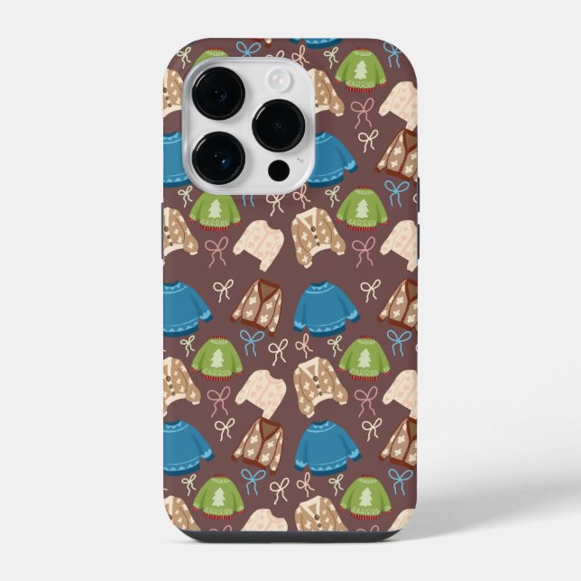 Cozy Sweaters & Ribbons Pattern Phone Case (Back)