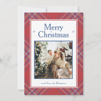 Cozy Traditional Plaid Tartan Holiday Card 
