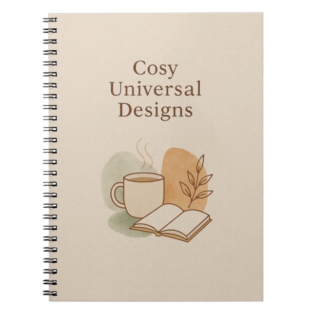 Cozy Universal Designs Notebook – Minimalist  (Front)