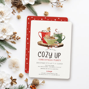 Cozy Up Cookies & Cocoa Christmas Holiday Party Invitation