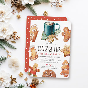 Cozy Up Cookies & Cocoa Christmas Holiday Party Invitation