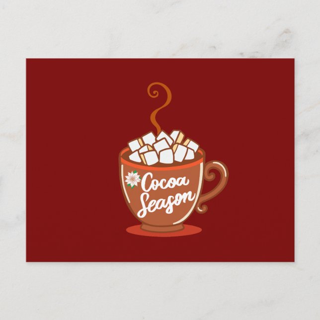 Cozy up with this sweet Cocoa Season design  Holiday Postcard (Front)