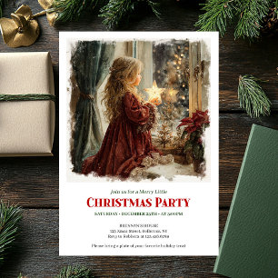 Cozy Victorian Little Girl Awaiting Santa Download Invitation