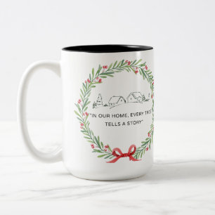 Cozy Village Wreath Tale Two-Tone Coffee Mug