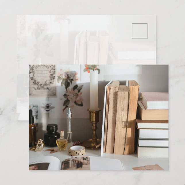 Cozy Vintage Desk Aesthetic Postcard (Front/Back)