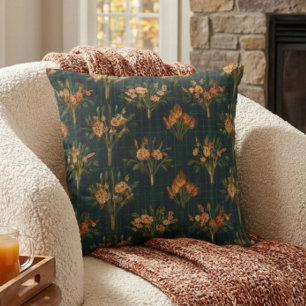 Cozy Vintage Fall Floral Cushion