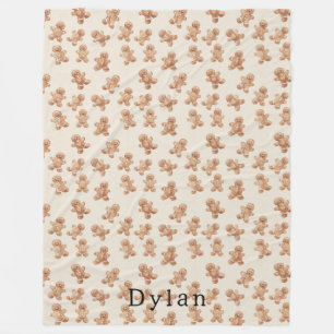 Cozy Warm Christmas Gingerbread Cookies Fleece Blanket