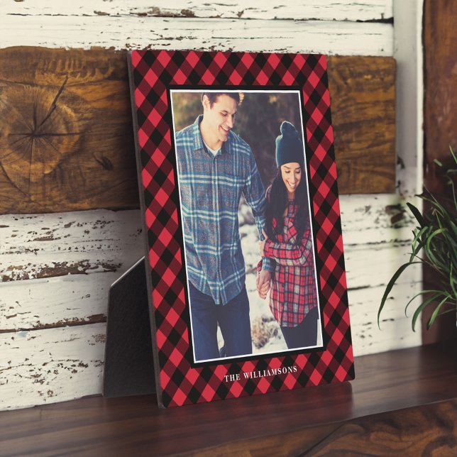 Cozy & Warm | Red Buffalo Plaid Family Photo Frame (Cozy & Warm | Red Buffalo Plaid Family Photo Frame)