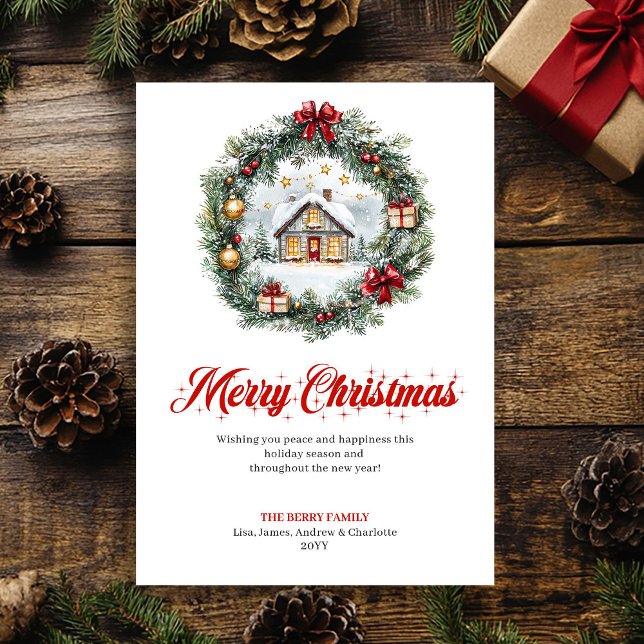 Cozy Watercolor Christmas Scene Greeting Card (Cozy Watercolor Christmas Scene Greeting Card)