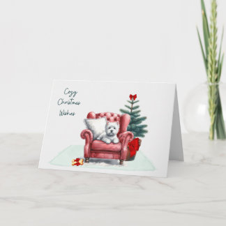 Cozy Westie Christmas Card
