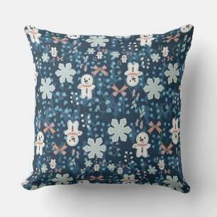 Cozy Whimsical Holiday Throw Pillow